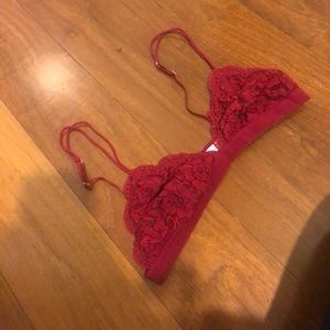 Red lace bralette
